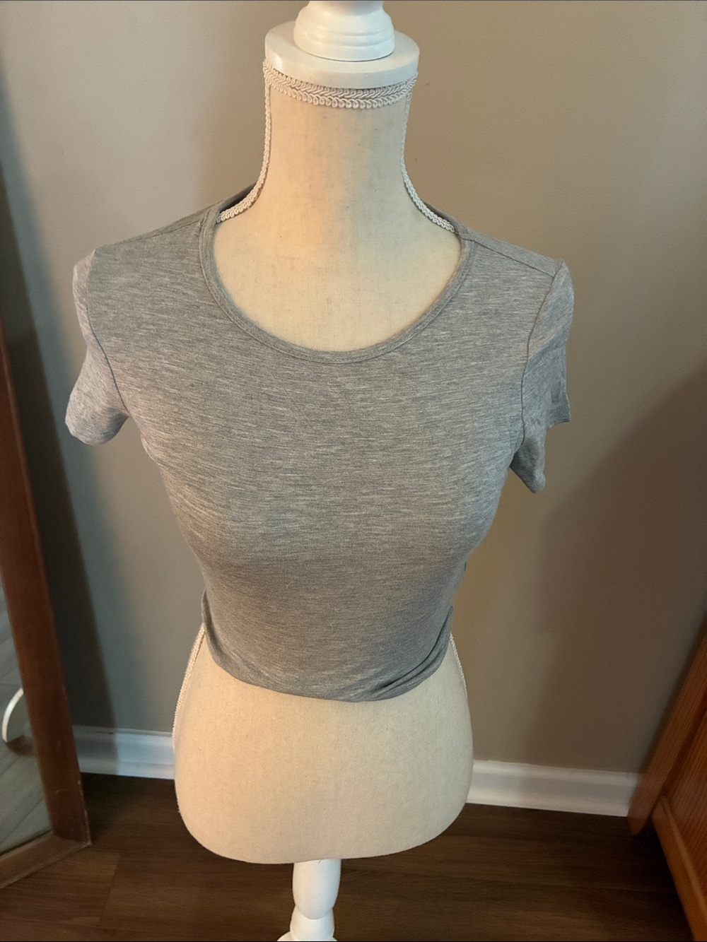 Everyday Heather Grey Short Sleeve Crop Top